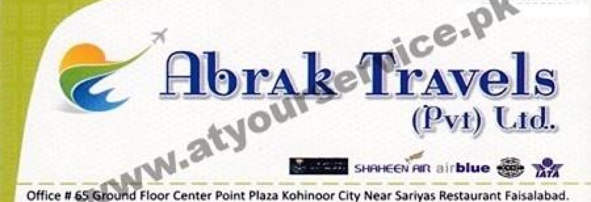 Abrak Travels – Centre Point Plaza, Koh e Noor City, Jaranwala Road, Faisalabad