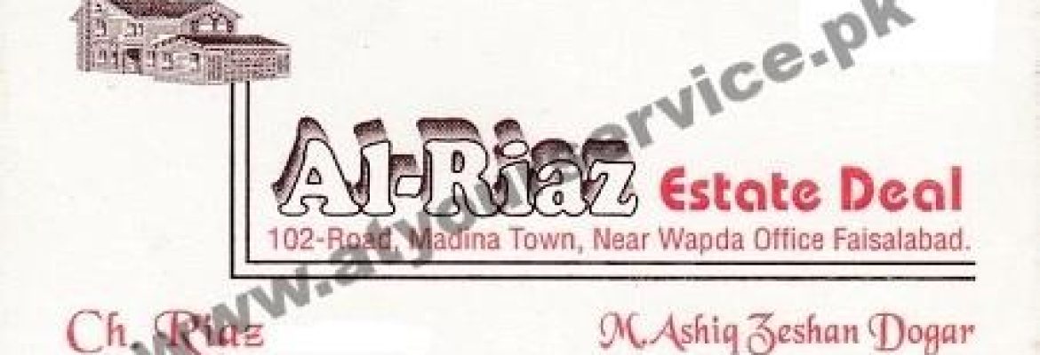 Al Riaz Estate Deal – Madina Town, Faisalabad
