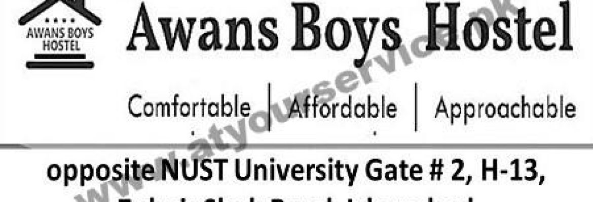 Awan Boys Hostel – Zubair Shah Road, H13, Islamabad