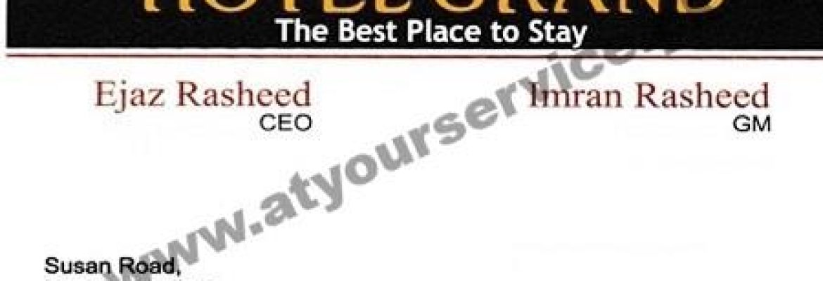 Hotel Grand – Hockey Stadium, Susan Road, Madina Town, Faisalabad