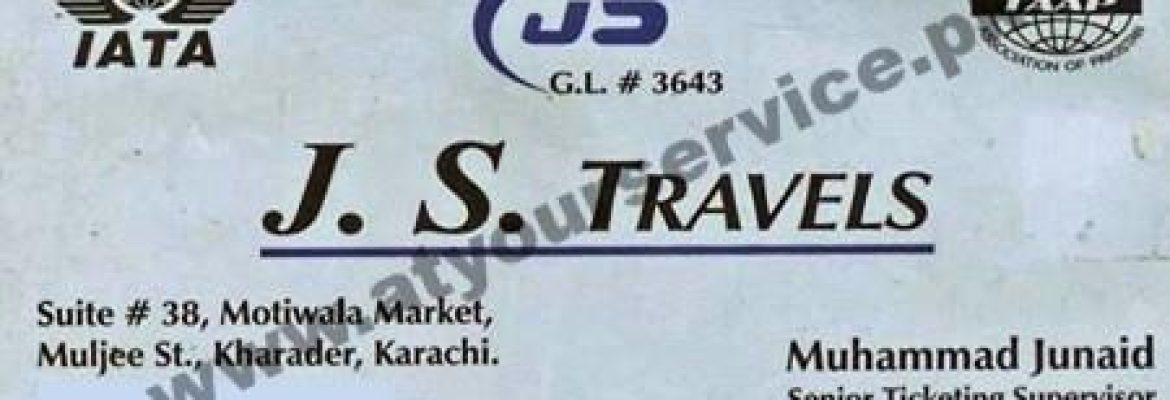 J. S. Travels – Motiwala Market, Muljee Street, Kharadar, Karachi