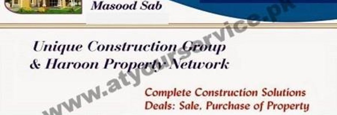 Unique Construction Group & Haroon Property Network – Aabpara Housing Society, Raiwind Road, Lahore