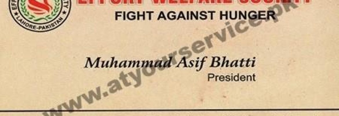 Effort Welfare Society – Al Sheikh Plaza, Cavalry Ground, Lahore