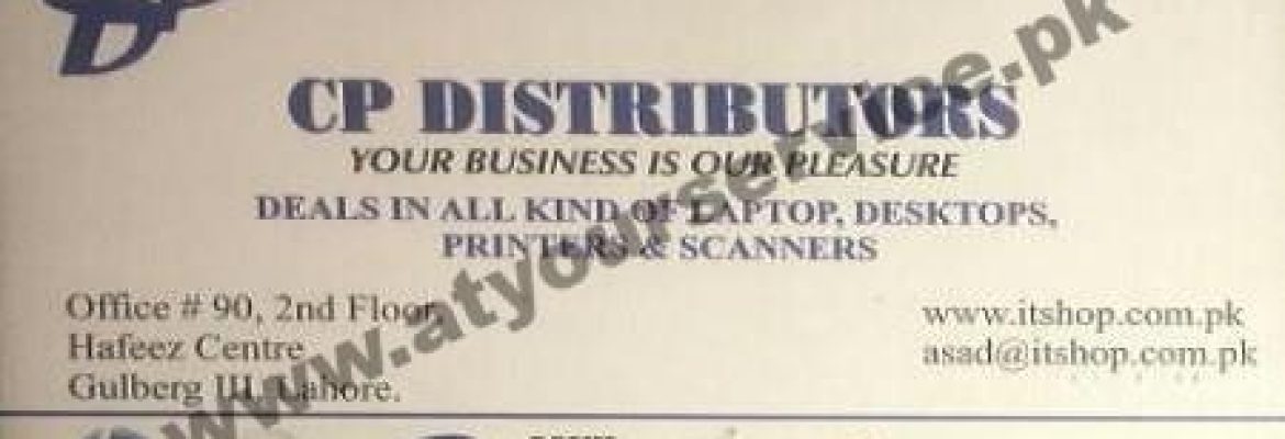 CP Distributors – Hafeez Centre, Main Boulevard, Gulberg III, Lahore