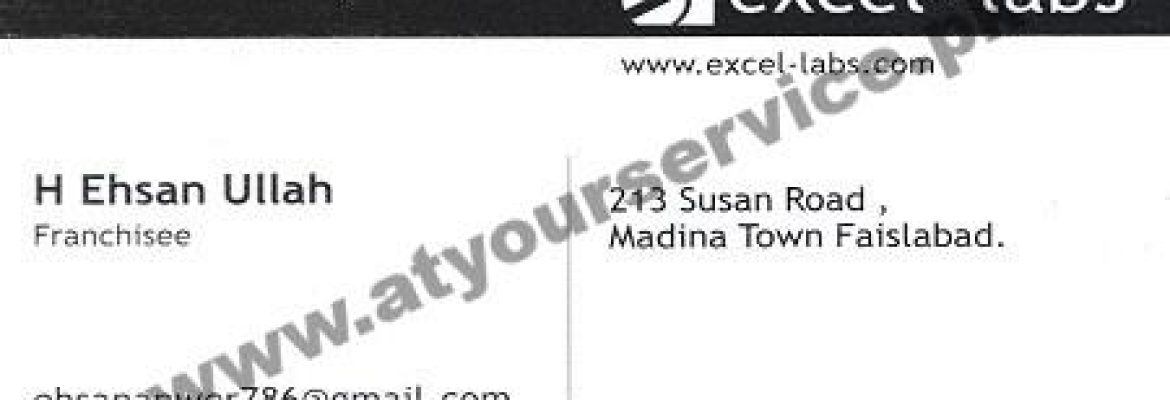 Excel Labs – Susan Road, Madina Town, Faisalabad