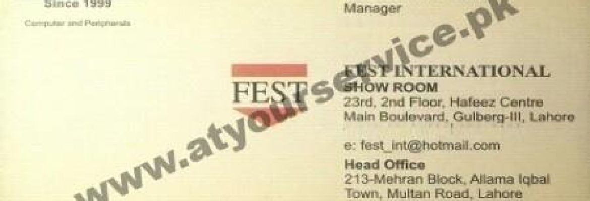 Fest International – Hafeez Centre, Main Boulevard Gulberg III, Lahore