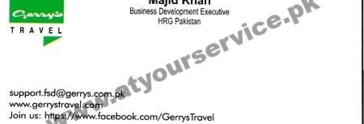Gerry’s Travel – Regency Arcade, The Mall, New Civil Lines, Faisalabad