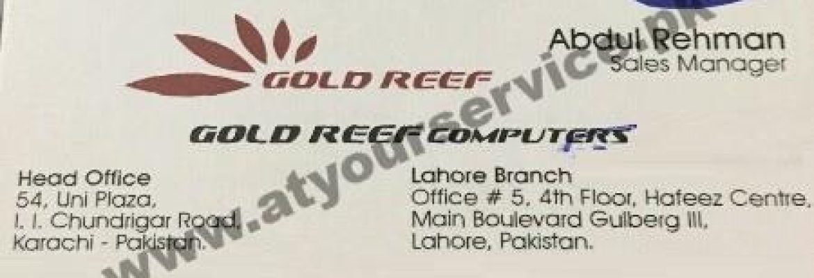 Gold Reef Computers – Hafeez Centre, Main Boulevard Gulberg III, Lahore