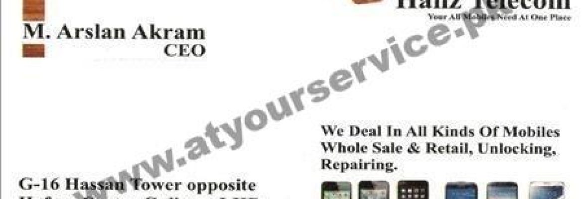 Hafiz Telecom – Hassan Tower, Main Boulevard, Gulberg III, Lahore