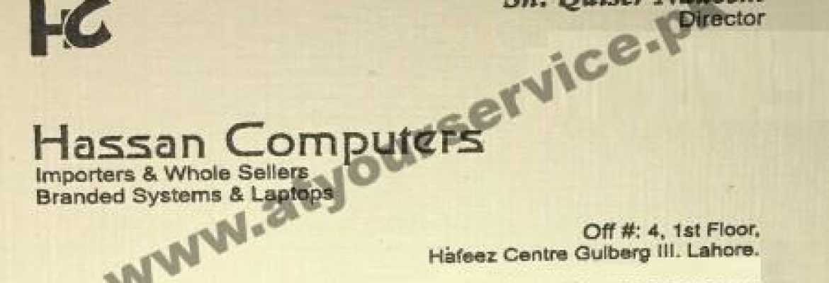 Hassan Computers – Hafeez Centre, Main Boulevard Gulberg III, Lahore