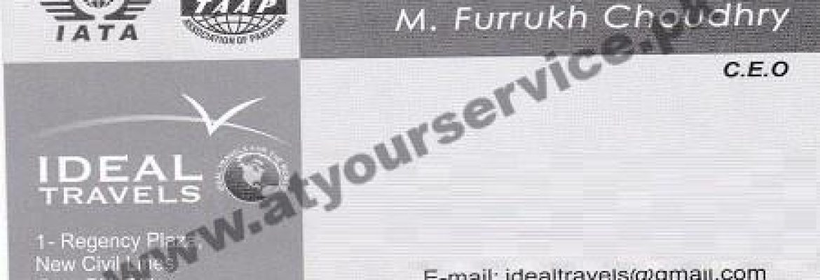 Ideal Travels – Regency Plaza, The Mall, New Civil Lines, Faisalabad