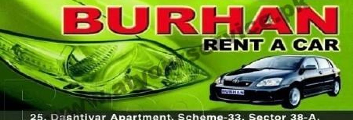 Burhan Rent A Car – Dashtiyar Apartment, Scheme 33, University Road, Karachi