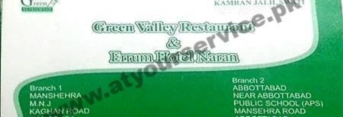 Green Valley Restaurant & Erum Hotel Naran – Kaghan Road, Mansehra