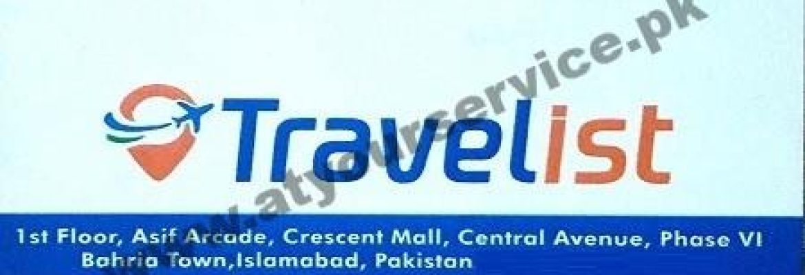 Travel List – Asif Arcade, Crescent Mall, Phase 6, Bahria Town, Islamabad