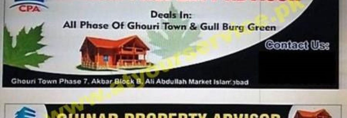 Chinar Property Advisor – Abdullah Market, Akbar Block B, Phase 7, Ghouri Town, Islamabad