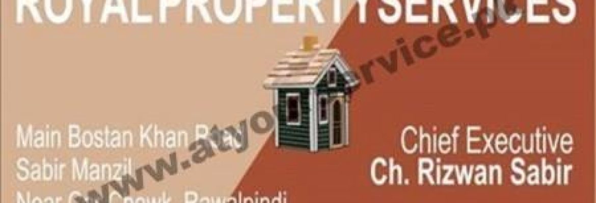 Royal Property Services – Sabir Manzil, Bostan Khan Road, Rawalpindi