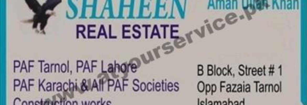 Shaheen Real Estate – B Block, Fazaia Housing, Tarnol, Islamabad