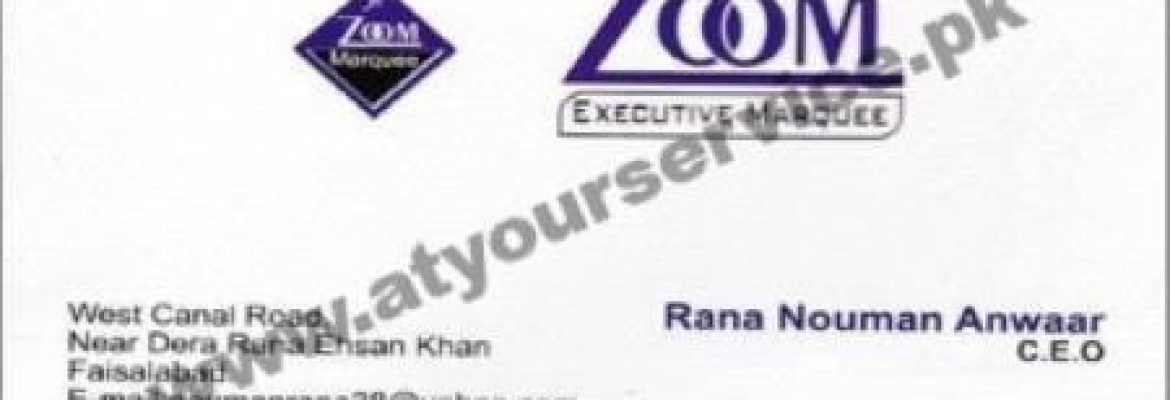 Zoom Executive Marquee – West Canal Road, Dastageer Colony, Faisalabad