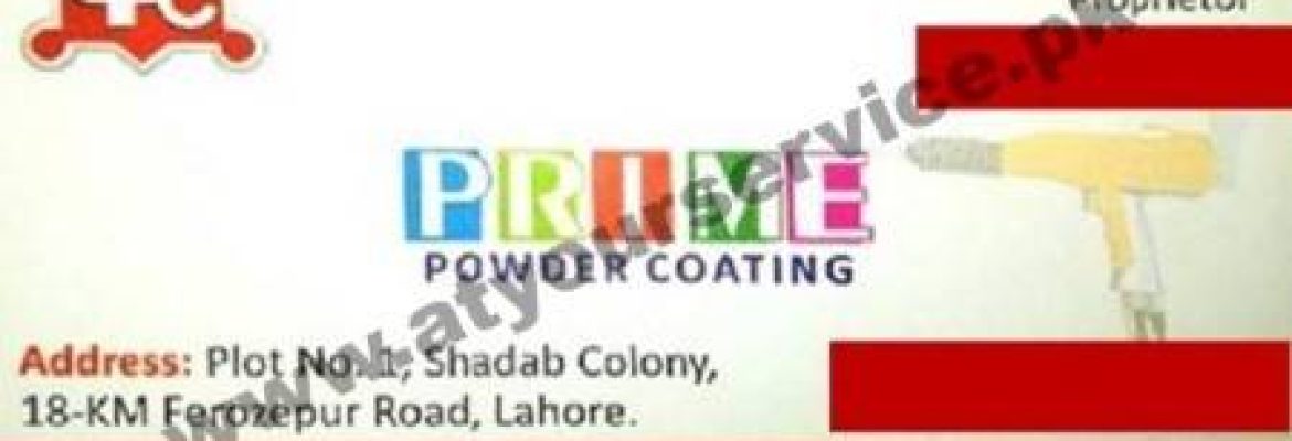 Prime Powder Coating – Ferozepur Road, Shadab Garden, Lahore