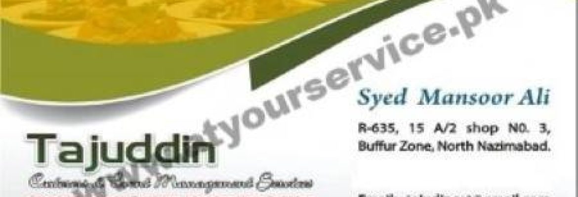 Tajuddin Caterers & Event Management Services – Buffer Zone, North Nazimabad, Karachi