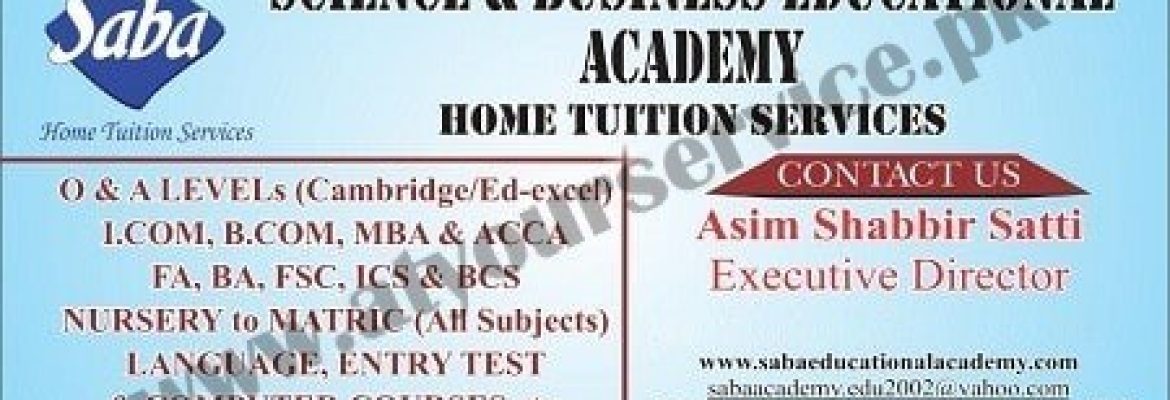 SABA, Science & Business Educational Academy – Rafiq Plaza, Bahria Town, Rawalpindi